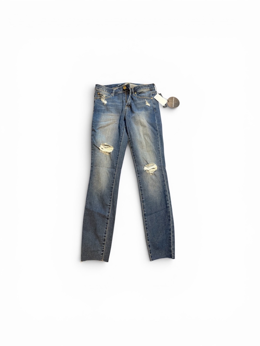 Articles Of Society Distressed Medium Blue Cropped Jeans